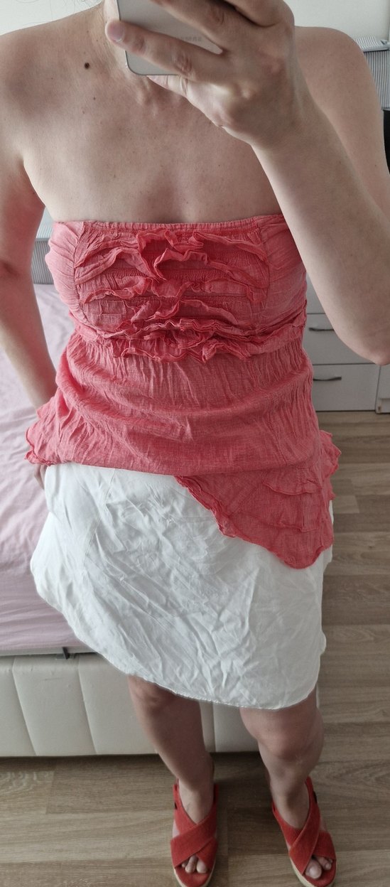 Kokosh Straplez Pembe Yazlık Kadın Bluz S-36 - Görsel 4