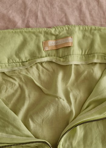 Gizia Cupra Önden Fermuarlı Yazlık Yeşil Etek M-38 - Görsel 7