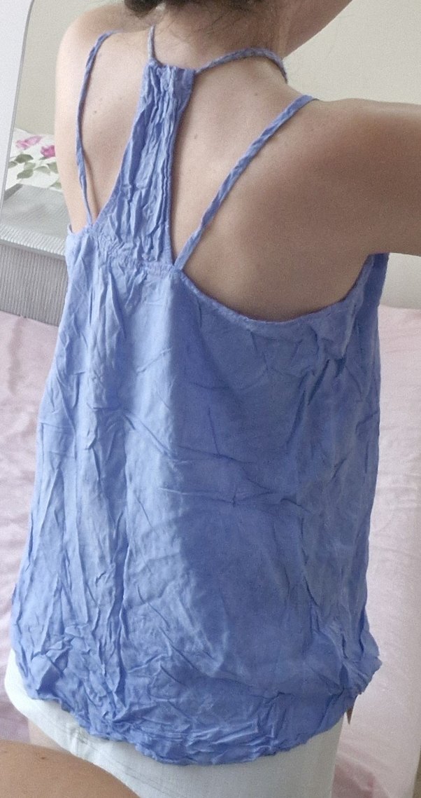 Bohem Mavi Pamuk Tunik Bluz L - Görsel 2