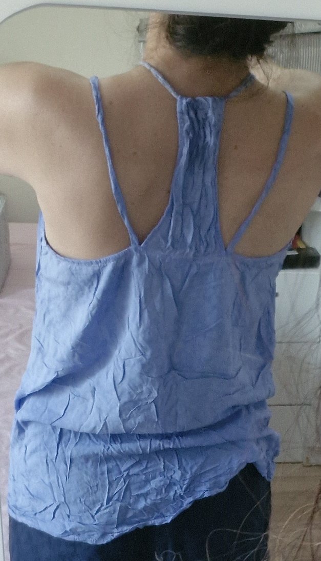 Bohem Mavi Pamuk Tunik Bluz L - Görsel 4