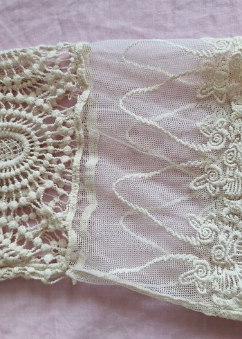 Bohem Dantel Detaylı Güpürlu Krem Yazlık Kadın Hırka - Görsel 7