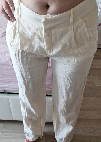 Zara Keten Bol Kesim Pantolon S-36 - Görsel 6