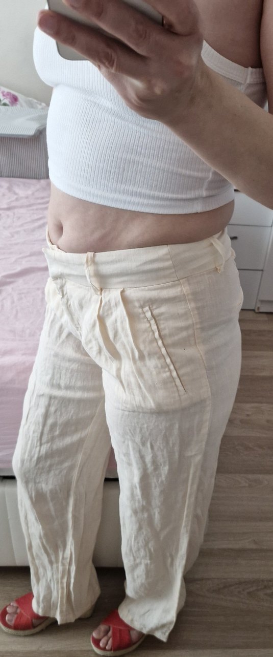 Zara Keten Bol Kesim Pantolon S-36 - Görsel 4