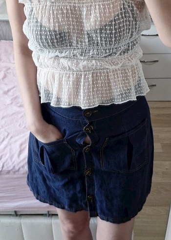 Never More İnce Askılı Beyaz Dantel Detaylı Büstiyer S-36 - Görsel 2