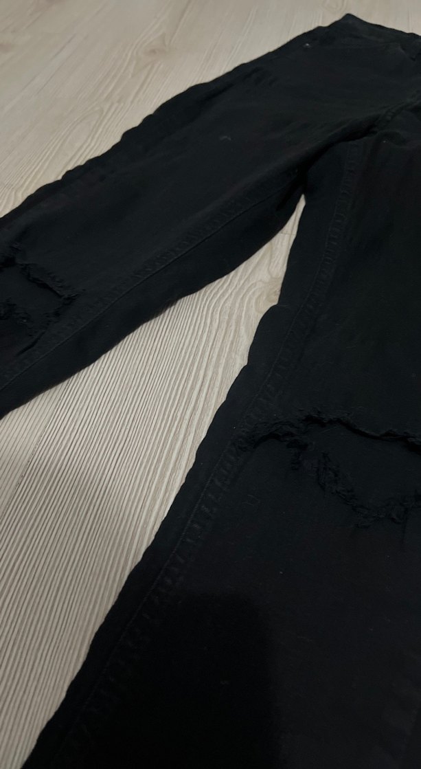 Siyah Kadın Normal Boy dar paça Pantolon - Görsel 2