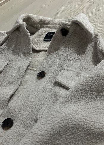 Gri Düğmeli  Kadın Kaban - Görsel 2