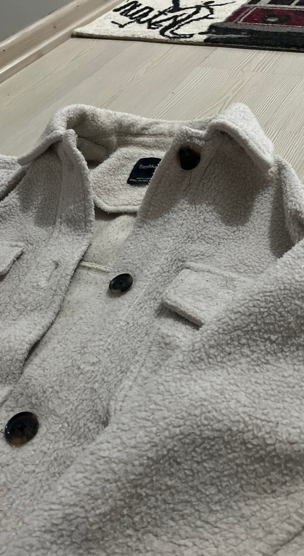 Gri Düğmeli  Kadın Kaban - Görsel 2