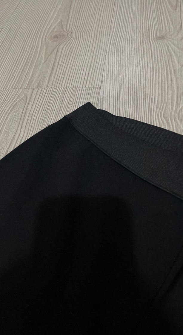 Siyah kalın kumaş İspanyol Paça Kadın Pantolon - Görsel 2