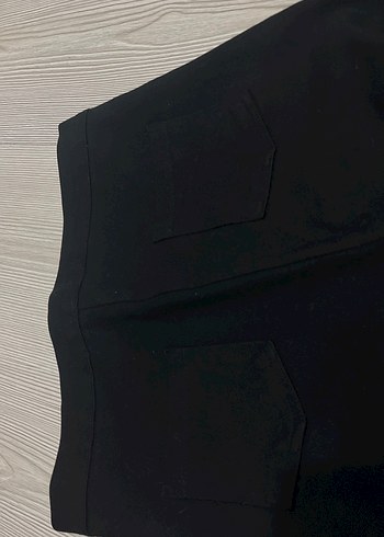 Düğmeli Siyah Kadın kalın Kumaş Pantolon - Görsel 3