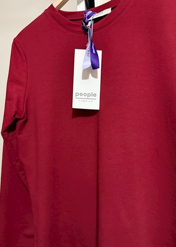 Bordo Desenli Uzun Kollu Hamile Tunik - Görsel 2