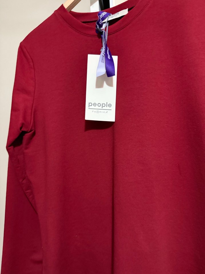 Bordo Desenli Uzun Kollu Hamile Tunik - Görsel 2