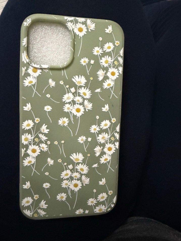 Iphone 13 uyumlu Yeşil Bohem Papatya Desenli Telefon Kılıfı - Görsel 2