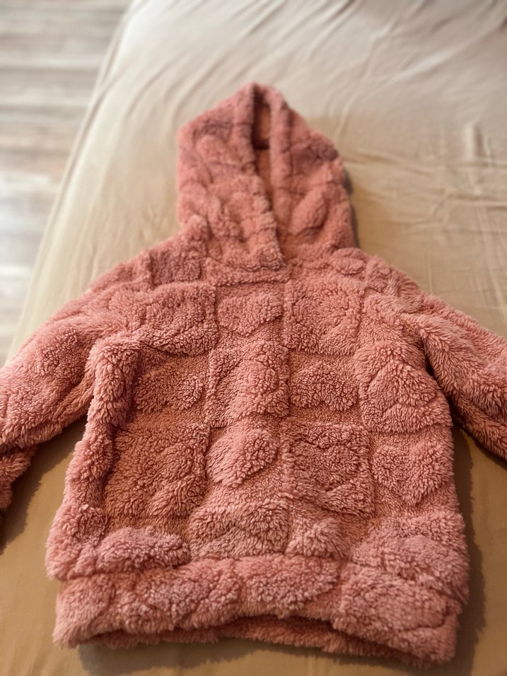 Pembe Peluş Detaylı Kız Eşofman Takımı - Görsel 3