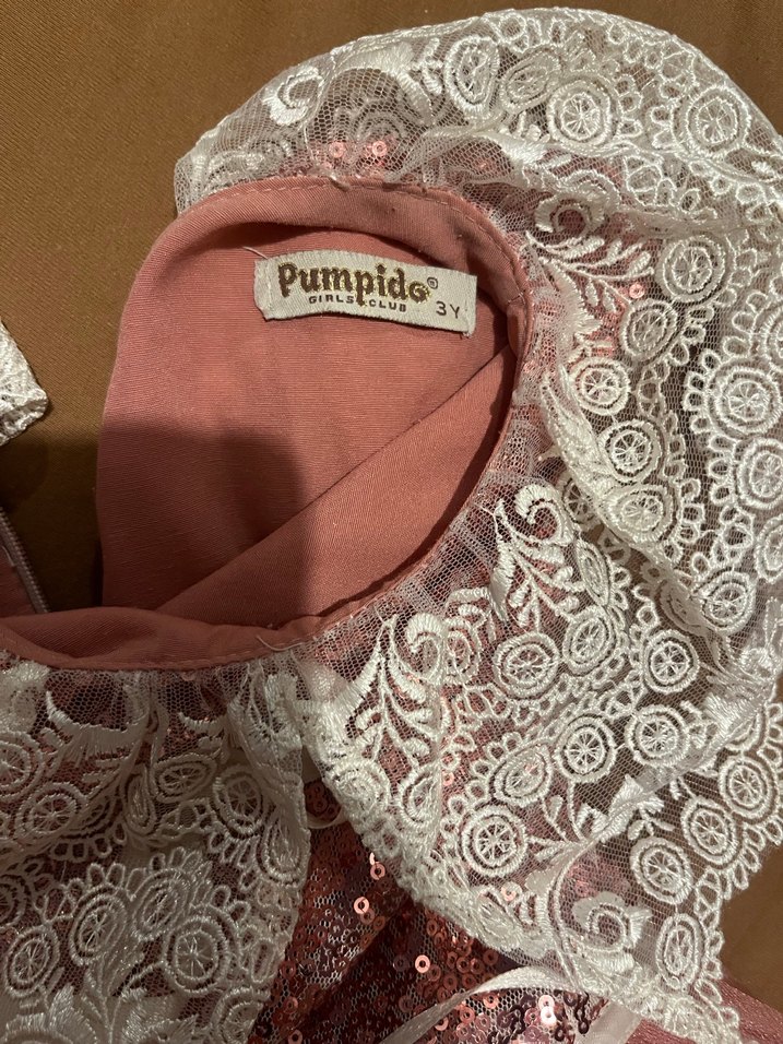 Dantel Detaylı Pembe Kız Çocuk Elbise - Görsel 3