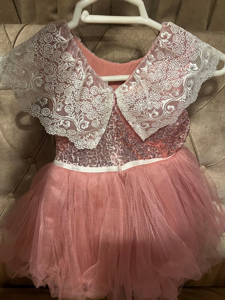 Dantel Detaylı Pembe Kız Çocuk Elbise - Görsel 5