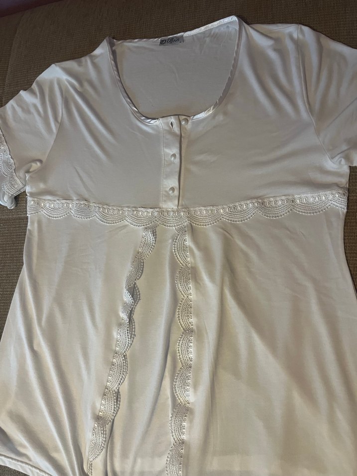 Sabahlık Lohusa Hamile pijama 3lü takım - Görsel 3