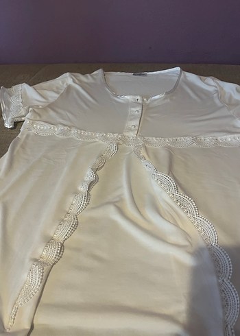 Hamile sabahlıklı lohusa pijama 3lü takım - Görsel 7