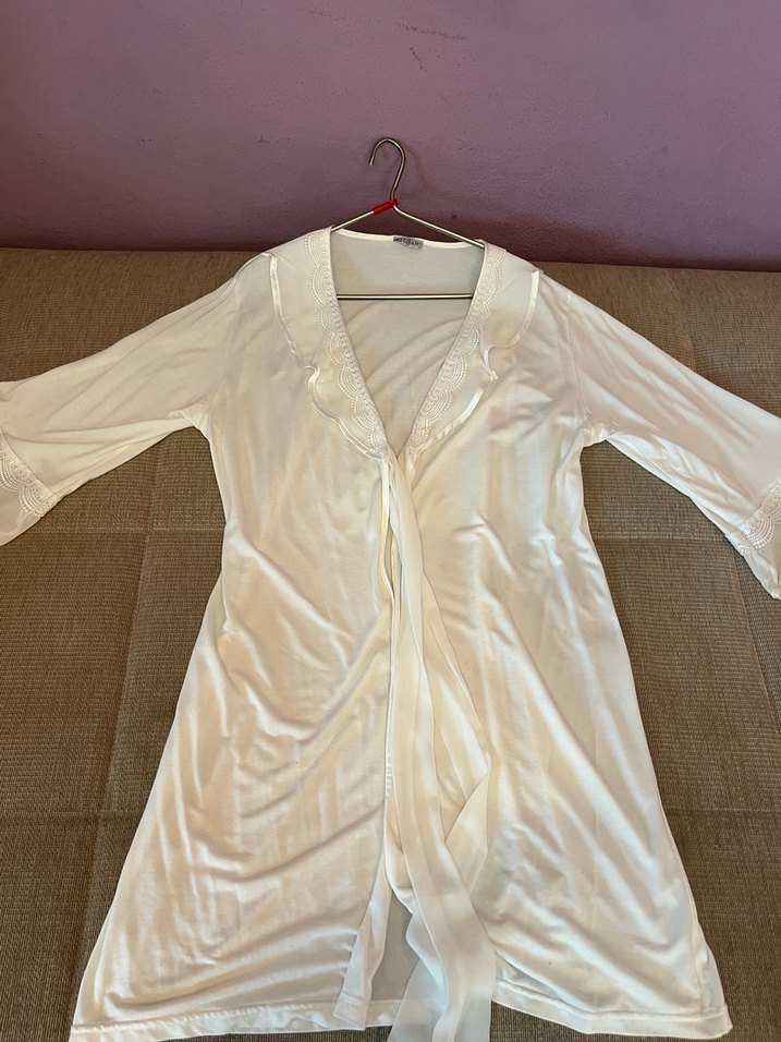 Hamile sabahlıklı lohusa pijama 3lü takım - Görsel 4