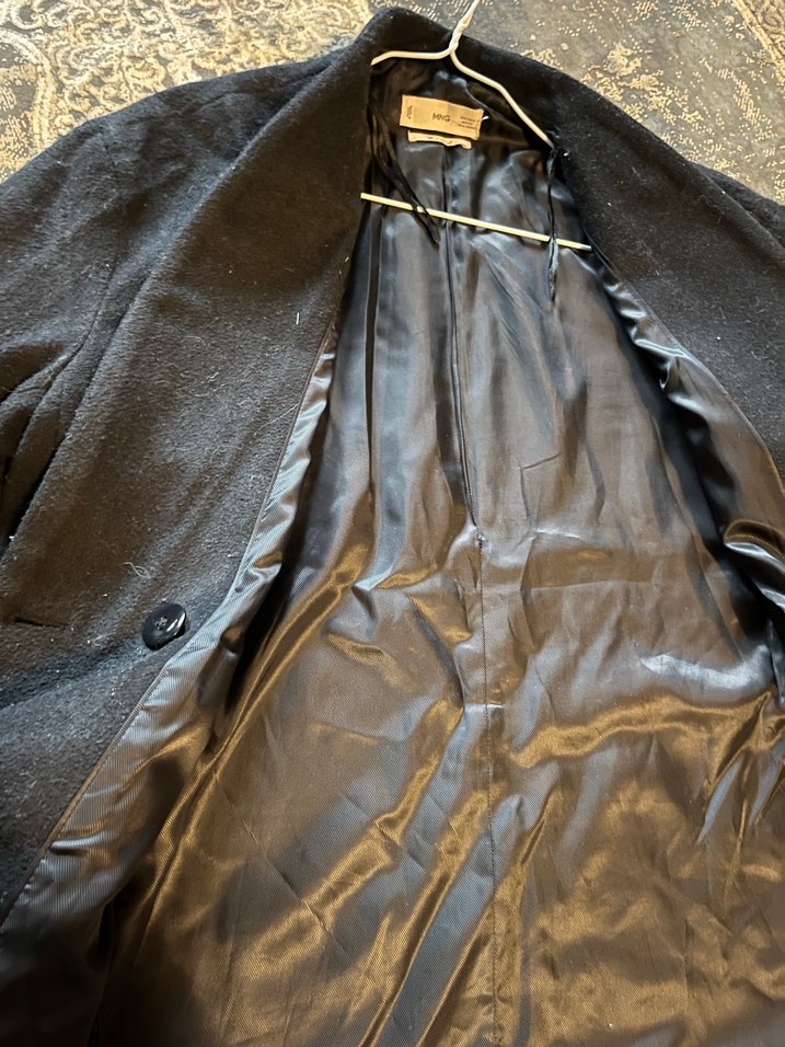 Düğmeli Siyah Midi Ofis Klasik kaban - Görsel 4