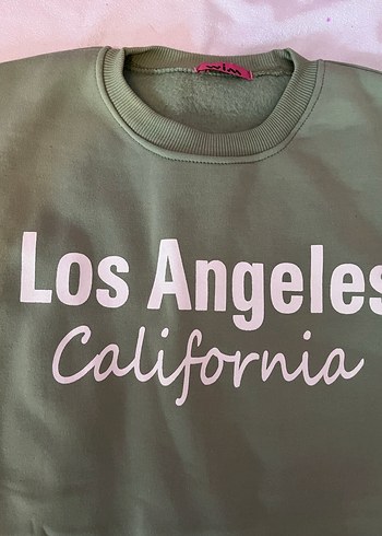 Yeşil Los Angeles Baskılı Kadın Sweatshirt - Görsel 3