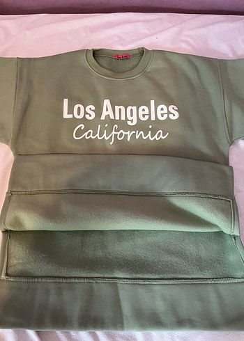 Yeşil Los Angeles Baskılı Kadın Sweatshirt - Görsel 2