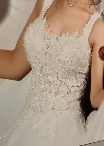 Straplez A Kesim Uzun Gelinlik - Görsel 3