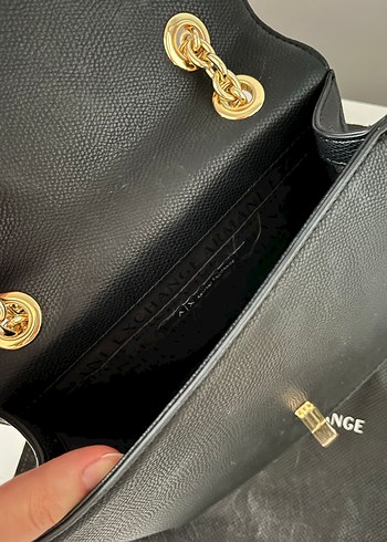 Zincir Detaylı Siyah Deri Kadın Çanta - Görsel 2