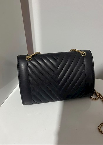 Zincir Detaylı Siyah Deri Kadın Çanta - Görsel 2