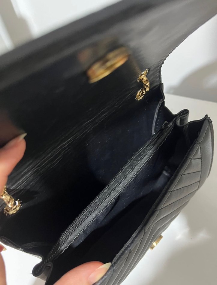 Zincir Detaylı Siyah Deri Kadın Çanta - Görsel 4