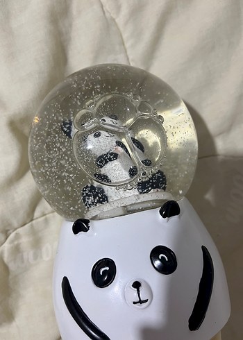 Beyaz Panda Figürlü Kar Küresi - Görsel 3