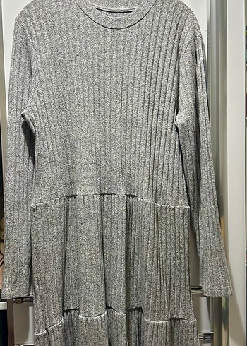 Gri Uzun Triko Elbise - Görsel 2