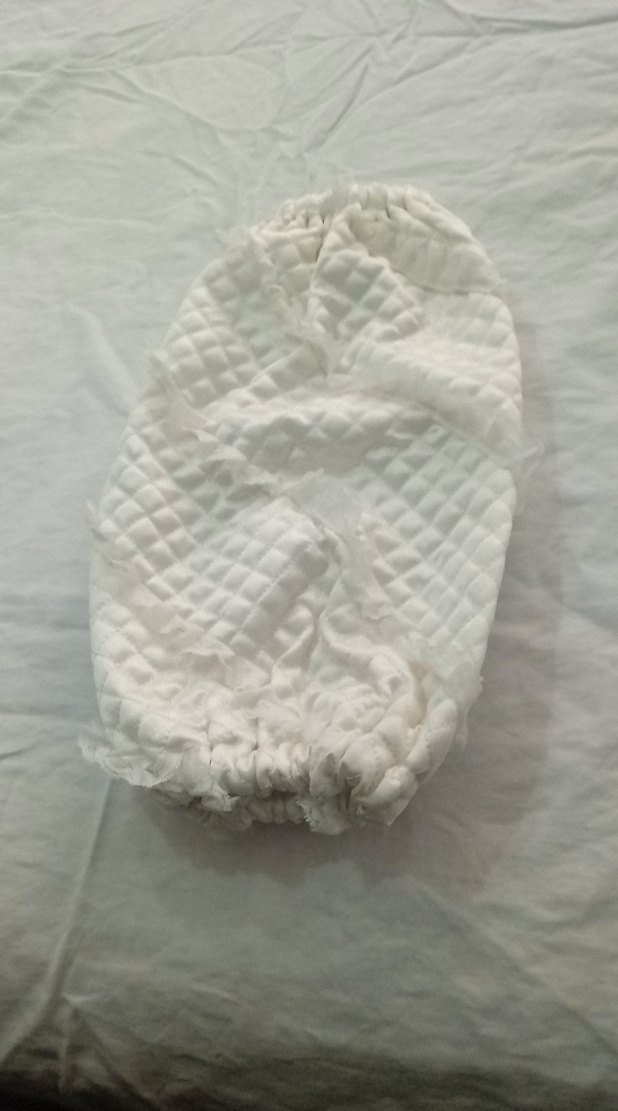 Beyaz Düz Lastikli poşetlik - Görsel 3