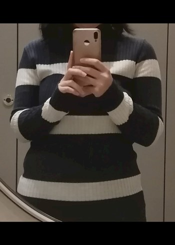 Kadın Triko Elbise Yeşil-Mavi - Görsel 3