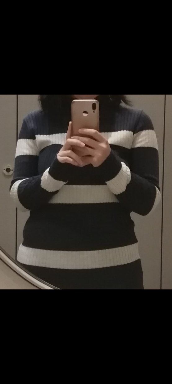 Kadın Triko Elbise Yeşil-Mavi - Görsel 3