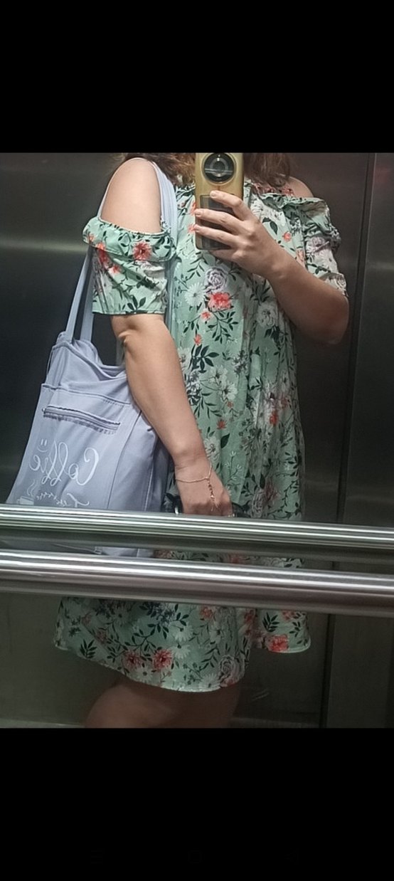 Çiçek Desenli Askılı Midi Elbise - Görsel 2