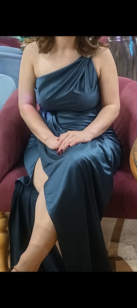 Straplez  Uzun Drapeli Kadın Elbise - Görsel 3