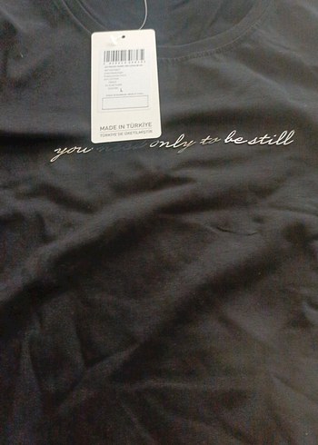 Siyah Baskılı Kısa Kollu Kadın Tişört - Görsel 3