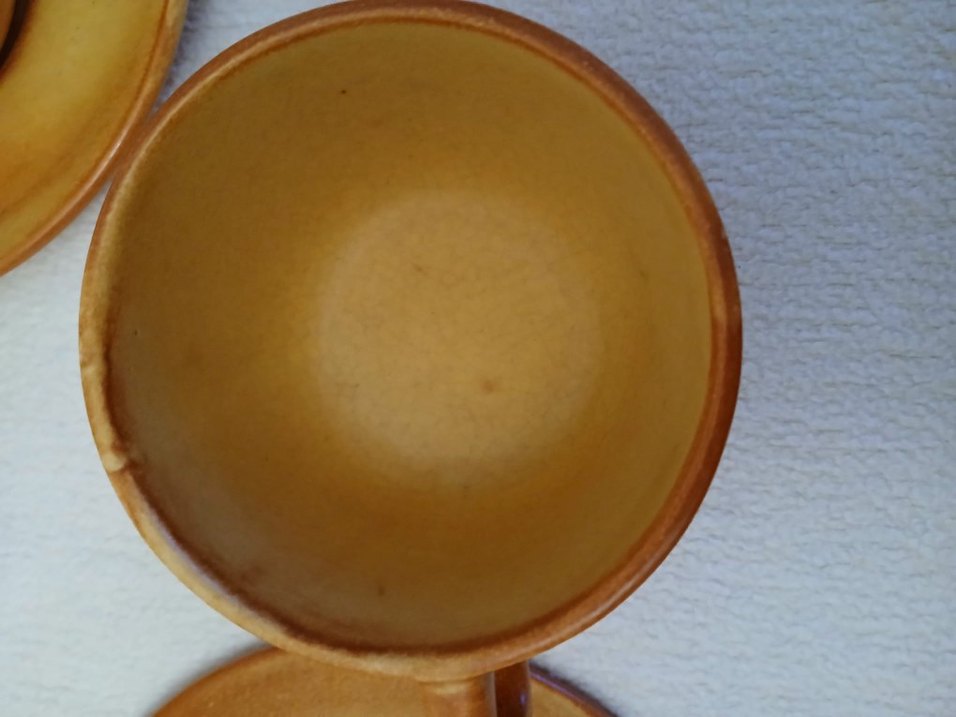 Bej Renkli Seramik Vintage Çay kahve Seti - Görsel 5