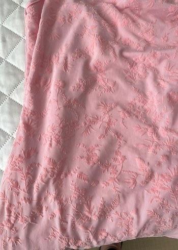 Pembe Dantel Detaylı V Yaka Mini Elbise - Görsel 2