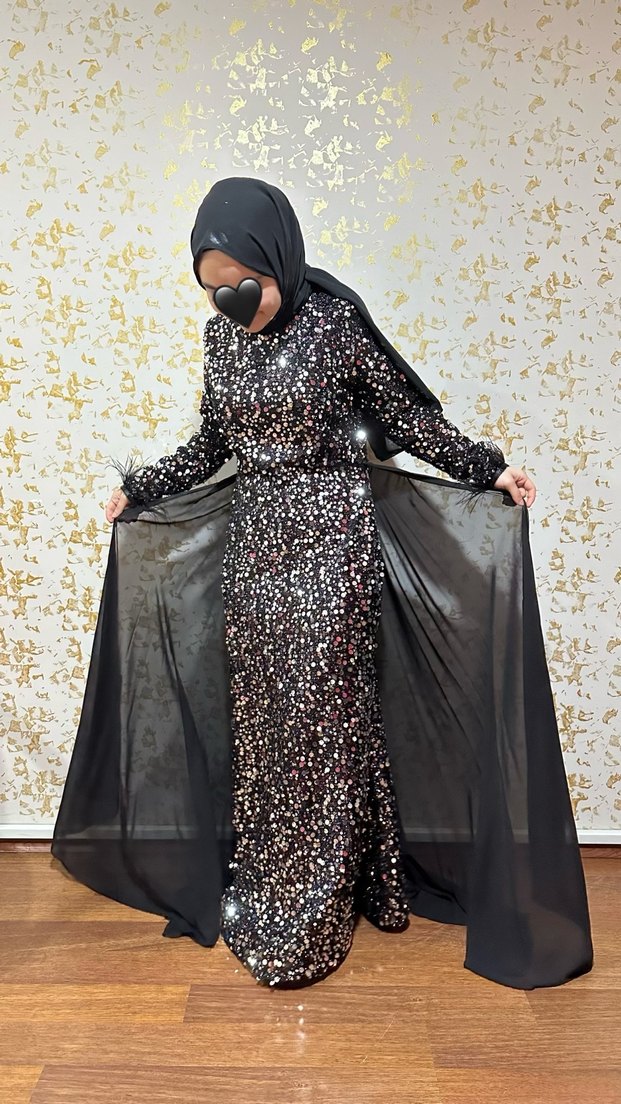 Kadın Pullu siyah abiye - Görsel 2