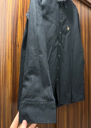 Siyah Erkek Uzun Kollu Düğmeli Gömlek - Görsel 3