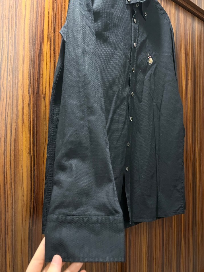 Siyah Erkek Uzun Kollu Düğmeli Gömlek - Görsel 3