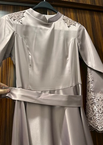 Vizyon renkte, Uzun Kollu Nakışlı, Abiye Elbise Özel dikim - Görsel 8