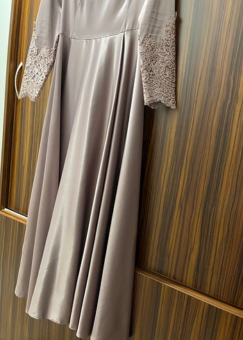 Vizyon renkte, Uzun Kollu Nakışlı, Abiye Elbise Özel dikim - Görsel 4