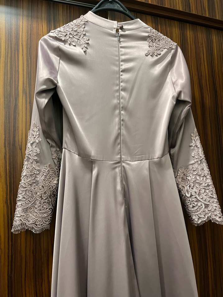 Vizyon renkte, Uzun Kollu Nakışlı, Abiye Elbise Özel dikim - Görsel 5