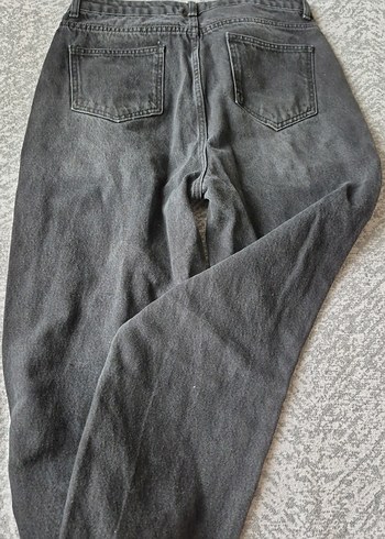 Gri Bol Kesim Kadın Denim Pantolon - Görsel 4