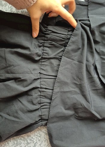 Uzun Siyah Keten Tulum, Kemerli, İnce Askılı - Görsel 6