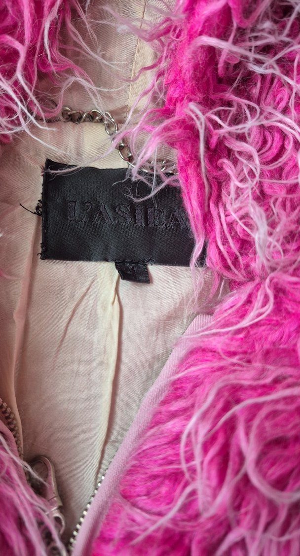 Pembe Kapüşonlu Kadın Suni Kürk Ceket - Görsel 3