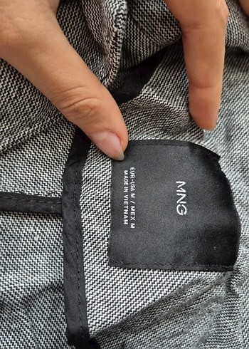 Düğmeli Gri Kadın Keten Midi Ceket - Görsel 3