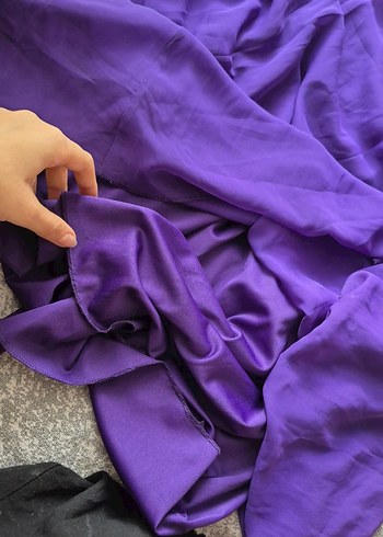 Parlak Mor Midi Straplez Elbise - Görsel 3